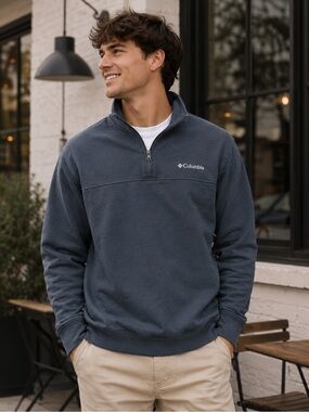 Columbia Men's Half-Zip Fleece Pullover in Slate Blue